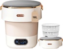 Portable Washing Machine,Mini Washer 16L Upgraded With Spin Basket,Small Clothes Folding Washing Machine Of Underwear, Baby And Small Clothes,Suitable For Home Apartments Dormitories, Hotels Beige