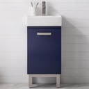 Stella 16.5 in. W x 12 in. D x 33.75 in. H Single Sink Bath Vanity in Blue with Porcelain Vanity Top
