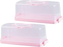 2pcs Portable Bread Box Lid Handle Bread Storage Container Airtight Rectangular Cake Carrier