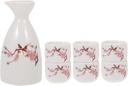 ABOOFAN Japanese Pottery Sake Set Porcelain Sake Cups Ceramic Cups Traditional