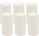 Stonebriar Unscented White Tall Pillar Candles, 65 Hour Burning Candle Pillars, Perfect for Decor, Weddings, Emergencies 3" X 6", 6 count