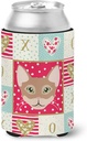 Caroline's Treasures CK5101CC Chausie Cat Love Can or Bottle Hugger, Red Cooler Washable Drink Sleeve Collapsible Beverage Insulated Holder, Can Hugger, Multicolor