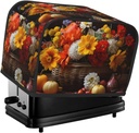 Floral Flowers 2 Slice Toaster Cover Wide Slot Dustproof Bread Maker Cover Fingerprint Protection Kitchen Appliance Cover Toaster Bag