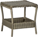 Patio Table,Outdoor Coffee Table,Patio Dining Table, Outdoor Patio Furniture,Small Side Table,Patio End Table,Balcony Table,for Deck,Lawn,Garden,Backyard, Brown 7.7"x17.7"x18.3" Poly Rattan