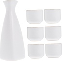 1 Set Ceramic Wine Glass Set White Sake Pottery Cups Party Sake and Cups Tea Porcelain Stackable Sake Serving Cups Sake Cups Japanese Style Sake Bottles Sake Supplies Ceramics
