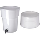 Carlisle FoodService Products Plastic Round Beverage Dispenser, 5 Gallons, White & 221102 White 12-3/16-Inch Round Dispenser