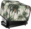 4 Slice Toaster Cover with Two Pockets for Storing knife Super Soft Appliance Cover Tropical Palm Trees Dust Cover for Kitchen Small Oven Cover Kitchen Bread Machine Protector Cover