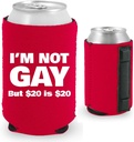 I'm Not Gay Magnetic Can Coolie (Red - 2 Pack)