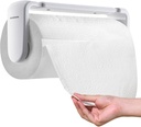 simpletome Paper Towel Holder Under Cabinet or Wall Mount ONE Hand Operation Tension Arm Kitchen Roll Holder (White, for 24-28cm/9.4-11inches roll)
