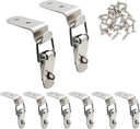 Lesnala 8 Pcs Stainless Steel 90 Degree Spring Toggle Lock with Clasp Buckle Latch and Mounting Screws for Box Cabinet Door Barn Wooden Case Toolboxes