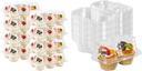 Bundle of 6 Count Cupcake Containers 30 Pack Cupcake Holders and 2 Count Cupcake Containers 25 Pack Cupcake Holder