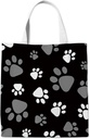 Cute Dog Paw Mom Canvas Tote Bag Gifts for Lovers, Black Puppy Pet Aesthetic Canvas Reusable Tote Bag with One Dog Paw for Shopping
