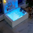 72-Inch Whirlpool Jetted Tub,Acrylic Hydro Massage Bathtub with 10 Jets, Color-Changing LED Lights,2-Person Jetted Bath Tub for Couples