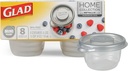 Glad GladWare Home Mini Round Food Storage Containers - Small Meal Container Holds up to 4 Ounces of Food - Lock Tight Seal, 8 Count