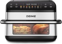 DEIME Dual Zone Air Fryer 10.6 QT Double 1800W Large Capacity Oven Air Fryers Healthy Cooker with 8 Preset, Large AirFryer for Families Visual Cooking Window, Non-Stick Basket, Included Recipe