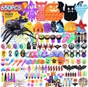 650Pcs Halloween Party Favors for Kids, Bulk Fidget Toys for Party Supplies, Halloween Treats Non Candy School Classroom Carnival Prizes, Treasure Box Toy Chest, Halloween Gifts, Goodie Bag Stuffers