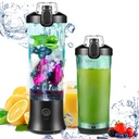 Portable Blender,Personal Size Blender for Shakes and Smoothies with 6 Blades,20 Oz Mini fresh juicer Blender Cup USB rechargeable with Travel Lid for Home,Office & Gym (Diamond Black)