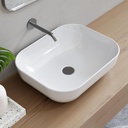 Bathroom Vessel Sink, 20" x 16", Rectangular Modern Bathroom Sink, White Ceramic Countertop Sink for Bathrooms, Lavatories, Powder Rooms - MJ-6128 White
