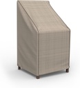 English Garden Patio Stack Chairs Cover / Barstool Cover, Heavy Duty and Waterproof Patio Furniture Covers, Two-tone Tan