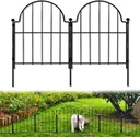 Garden Fence, 22 in(H) x 10.83 ft(L) Arched Rustproof Metal No Dig Fence Garden Fence Border, Ground Stake Animal Barrier Fence for Rabbit Dog, Outdoor Decor for Yard & Patio