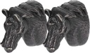 2 Sets Modern Stylish Cabinet Handles Horse P Handles Horse Pull Kitchen Wardrobe Drawer Door Knob (1.6 X 2 X 0.6in) (3999 Black Horse)