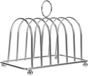 DOITOOL Toast Rack Holder, Stainless Steel Toast Holder Stand 6 Slice Slot Breakfast Rack Bread Loaf Stand with Ball Feet and Carry Handle Air Fryer Accessories, 14.50X8.00X7.80CM