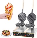 Commercial Egg Waffle Maker Bubble Waffle Maker Stainless Steel Body Egg Belgian Waffle Maker Professional Bubble Egg Waffles Cake Machine Waffle Baker Temperature and Time Control,Style2