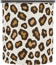 ALAZA Leopard White & Brown Cheetah Print Airtight Coffee Bean Canister 30oz Food Storage Containers with Lids For Gournd, Tea, Sugar, Flour, Rice, Cereal, Candy Cookie Jar