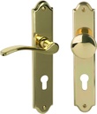 Lori-LS 32760063 Polished Brass PZ Door Handle Set Door Fittings for Apartment Entrance Doors DIN Right