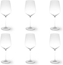Excelsa Verona Set of 6 Transparent Glasses, Glass, 650 ml Capacity