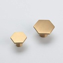 Solid Brass Hexagon Kitchen Cabinet Knobs and Pulls Gold Drawer Dresser Furniture Cupboard Door Pull Handles Hardware (M 21x34mm,4)