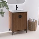 24" Bathroom Vanity with Sink,24 Inch Freestanding Vanity,Modern Single Sink Bathroom Vanity Combo,Dark Brown Floor Standing Cabinet Set