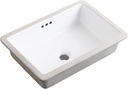 20 Inch Undermount Bathroom Sink Rectangle Undermount Sink White Ceramic Under Counter Bathroom Sinks with Overflow (19.8"x13.7")