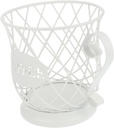 Garneck 1Pc Metal Coffee Capsule Holder Basket Elegant White Coffee Organizer for Home Bar Sturdy Design