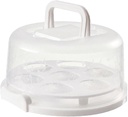 Portable Cake Carrier Refrigerator Fresh Keeping Receiving Box Cake Storage Container with Cupcake Fix Plate 26 * 22.5 * 13.5 Cm