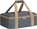 Insulated Casserole Carrier with Zipper Pockets, Casserole Carriers for Hot or Cold Food, Insulated Food Carrier for Parties, Picnics, Beach, Traveling, Fits 11 x 15 or 9 x 13 Baking Dish