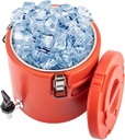 Stainless Steel Insulated Beverage Dispenser - Red, 10 L/2.64 Gal - with Faucet for Ice, Party & Camping