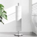 Brushed Nickel Toilet Paper Holder Stand for Spare Rolls Storage, Stainless Steel Freestanding Toilet Paper Holder with Shelf Hold 5 Paper Rolls