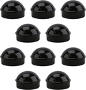 Black Chain Link Fence 1 5/8" Round Dome External Post Caps | Aluminum | Chain Link Caps | (Pack of 10)