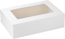 20 Pack Bakery Boxes with Window Small 9x6x2.5 inch for Cookie, Candy, Pastry, Brownie, Chiffon Cake, Tart, Pie, Waffle (White)