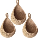 Hanging Wall Vegetable Fruit Baskets Teardrop Hanging Basket Kitchen Hanging Storage Basket Bohemian Handwoven Wall Mount Fruit Or Veggie Basket Decor (3Pcs)