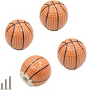 Heavy Ceramic Basketball knobs Ball Knobs, 4 Pcs Ball Sports Party Theme Children and Baby Home Decor Drawer Knob Pulls Handles for Dresser Cupboard Wardrobe Cabinet Kitchen (4, Basketball-o)
