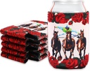 Whaline 12Pcs Derby Day Beer Can Sleeve 12Oz Horse Race Can Cooler Cover Horse Racing Party Neoprene Insulated Thermocooler for Party Drink Decor Supplies