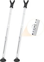 YeYeBest Door Security Bar & Sliding Patio Door Security Bar, Sliding Door Lock for Patio Door, Sliding Door, Window, Apartment, Home, Hotel Room, Removable Security Jammer Bar, White, 2 Pack