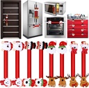 Boao Christmas Refrigerator Door Handle Cover Santa Snowman Kitchen Appliance Handle Covers Decorations for Fridge Microwave Oven Dishwasher Christmas Handle Protector (Classic Style)
