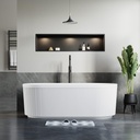 Dowell 67" x 31" Freestanding Bathtub, Acrylic Soaking Tubs, Fluted Design Oval Shape Bathtub W,Matte White-081 6731 01