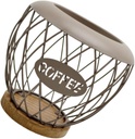 Coffee Pod Holder Organizer Capsule Cage Bar Accessories Metal Container Espresso Capsules Holder for Cafe, Brown
