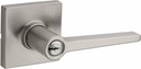 Kwikset Safelock SL6000DALSQT-15 Daylon Lever with Square Rose Push Button Entry Lock with RCAL Latch and RCS Strike Satin Nickel Finish