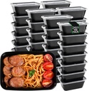 100pc 24 Oz Meal Prep Containers disposable, Plastic Food Take Out Containers With Lid, Take Out Containers Disposable, Reusable food storage containers,Microwave Freezer Dishwasher Safe