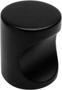 Cosmas 10 Pack 3312FB Flat Black Contemporary Cabinet Hardware Finger Pull - 3/4" Diameter
